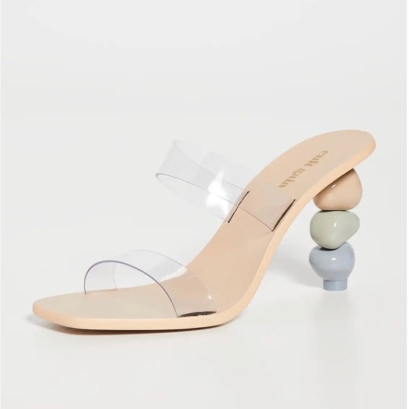 Cult Gaia Meta Clear Sandals Pewter Multi